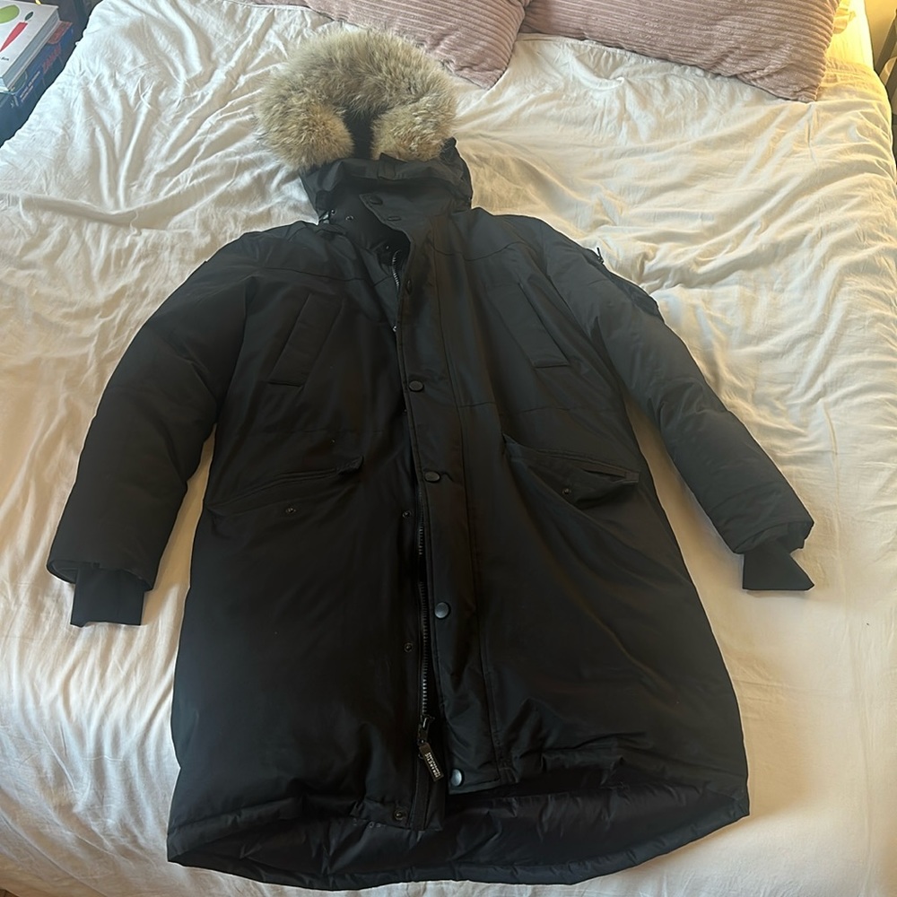 Triple F.A.T. Goose Down Parka - mens Medium, Black, Lightly Used